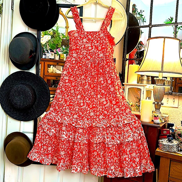 NWTS!💚Beautiful Summer & Full Effect Ruffled Maxi Dress - Picture 1 of 7